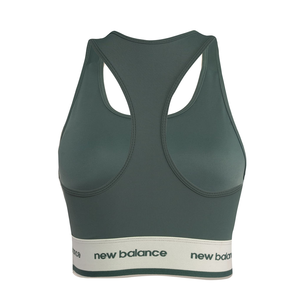 New Balance Top WB41048B-NWG F ESSENTIALS ACTI Verde Folha Poliamida -9-